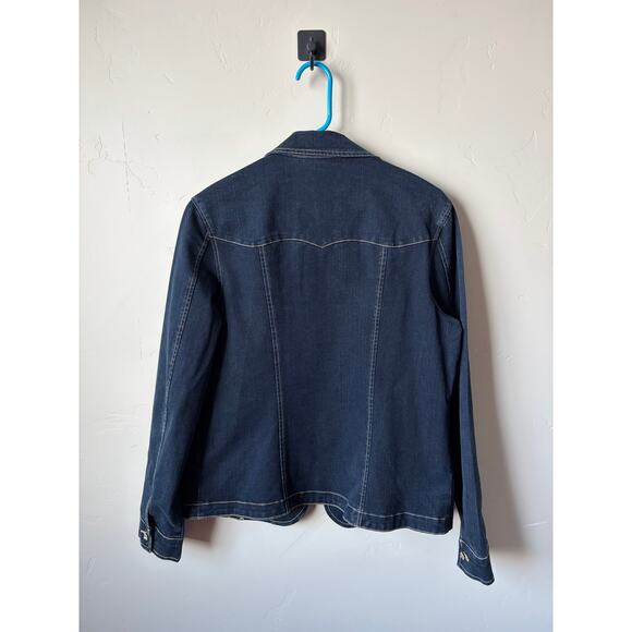 Christine Alexander Blue Denim Jacket Embellished Swarovski Crystal Rhinestones - Picture 6 of 10
